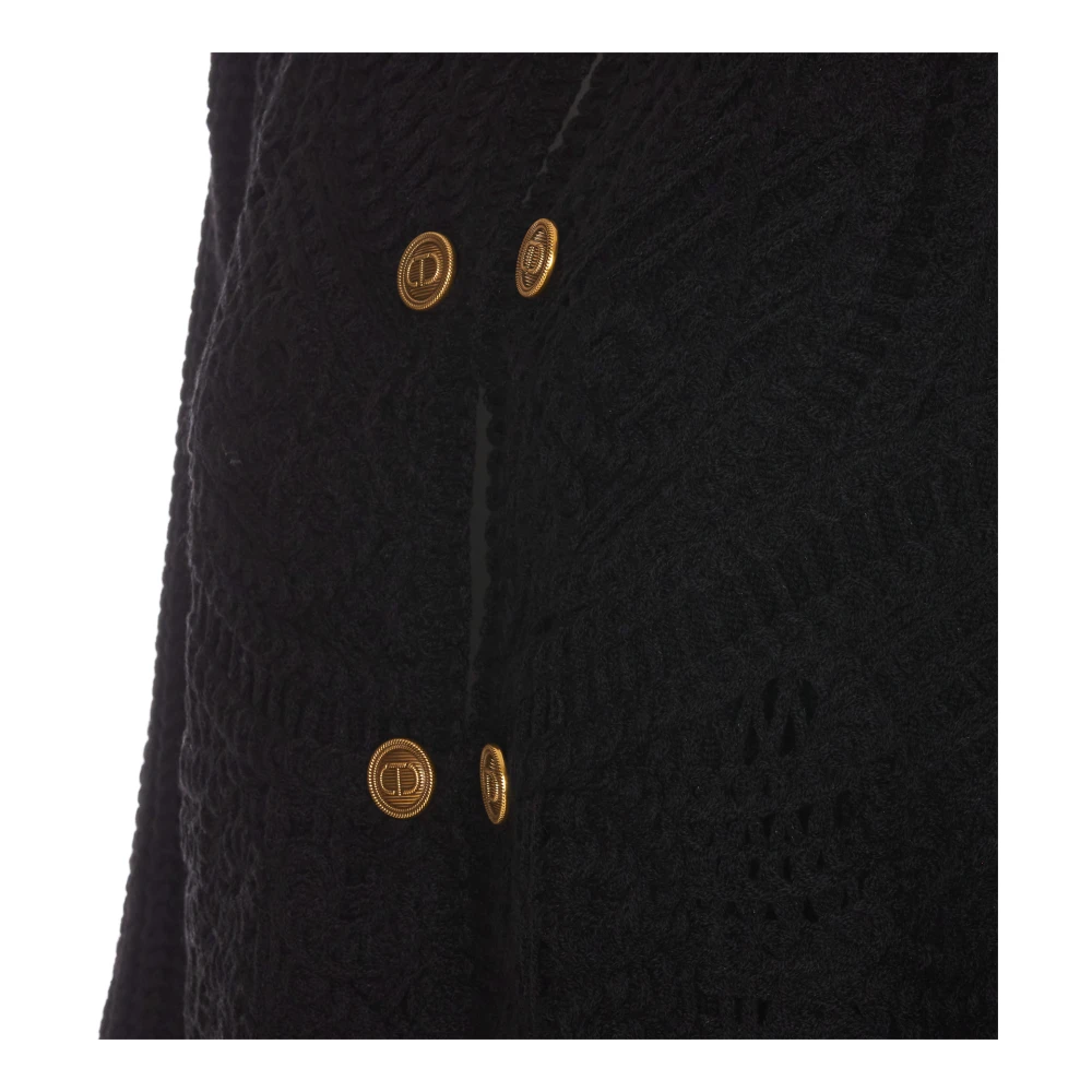 Twinset Zwarte Vest met Frontale Knopen Black Dames