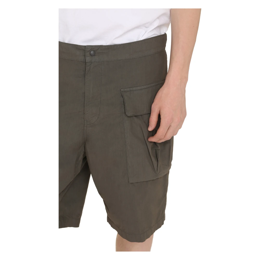 Aspesi Cotton Cargo Bermuda Shorts Gray Heren