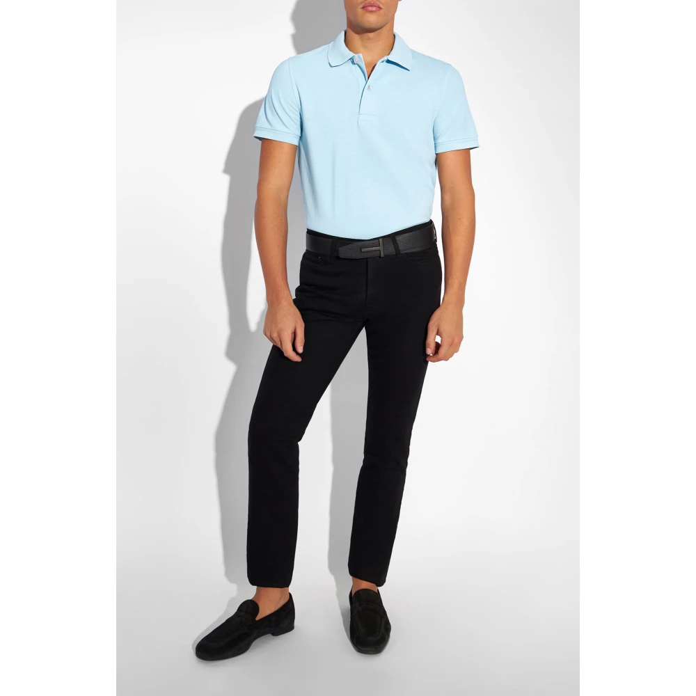 Tom Ford Katoenen poloshirt Blue Heren