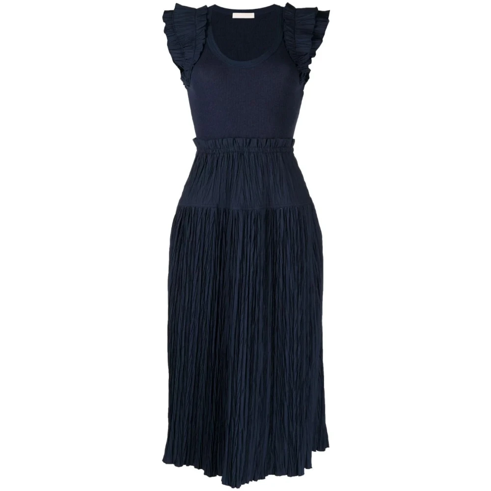 Ulla Johnson Women's Blue Midi Dresses, L, Elegant Midi Dress
