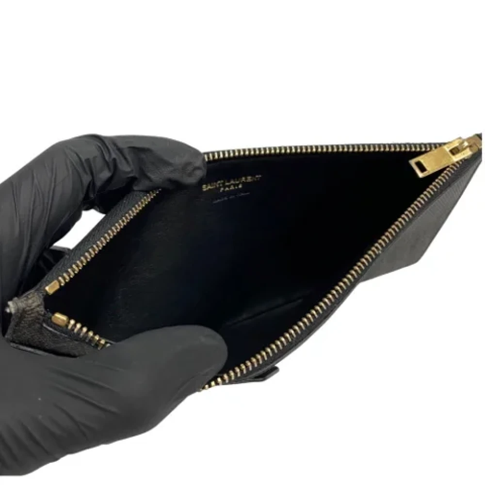 Saint Laurent Vintage Pre-owned Leather wallets Brown Dames