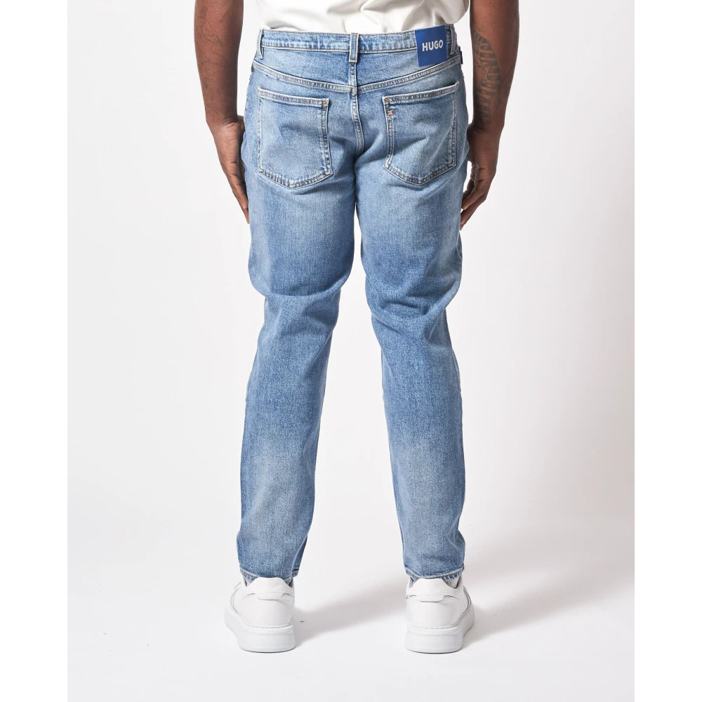 Hugo Boss Blauwe Elastische Katoenen 5-Pocket Jeans Blue Heren