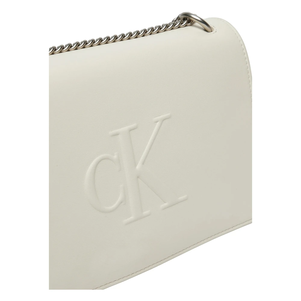 Calvin Klein Witte Magnetische Tas met Zakken White Dames