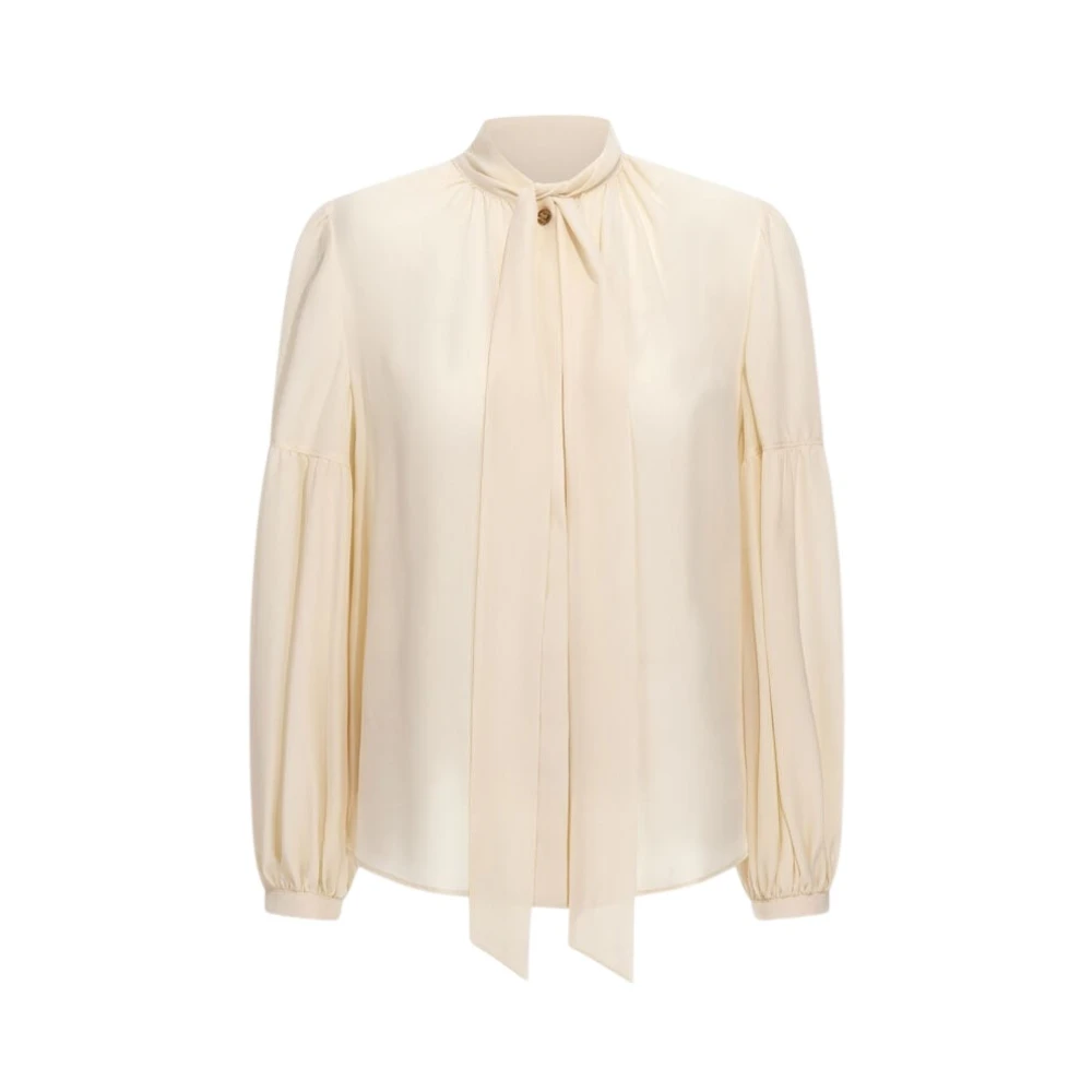 Roberto Cavalli Women's Beige Bow Neckline Blouse - Blouses - L - Blouses & Shirts