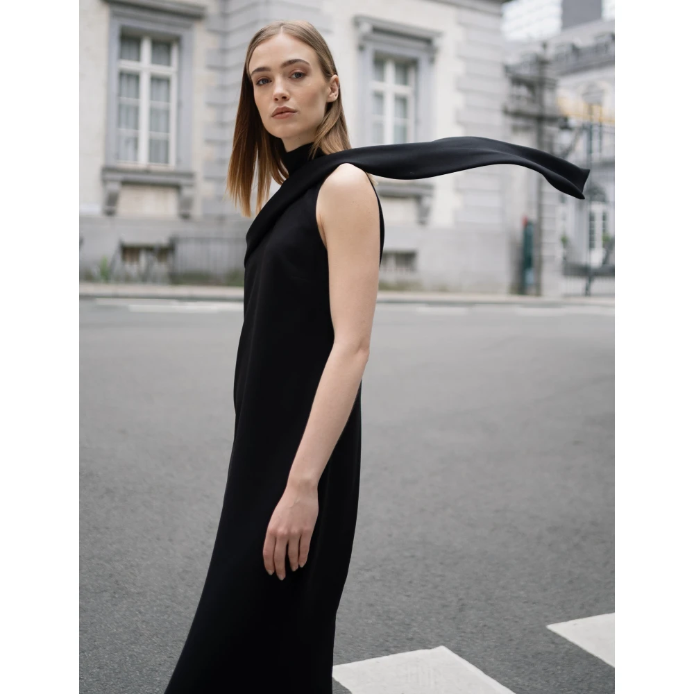 March23 Ademloze Galajurk: Lange Elegante Avondjurk Black Dames