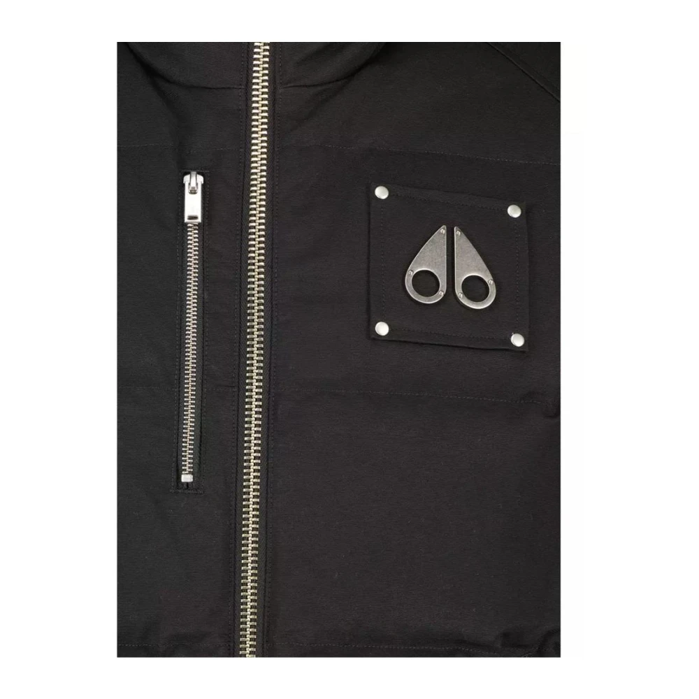 Moose Knuckles Zwarte Katoenmix Ritsvest Black Heren