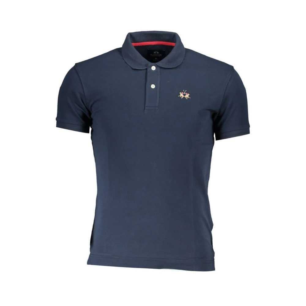 La Martina Men's Blue Elegant Slim Fit Polo With Contrasting Details