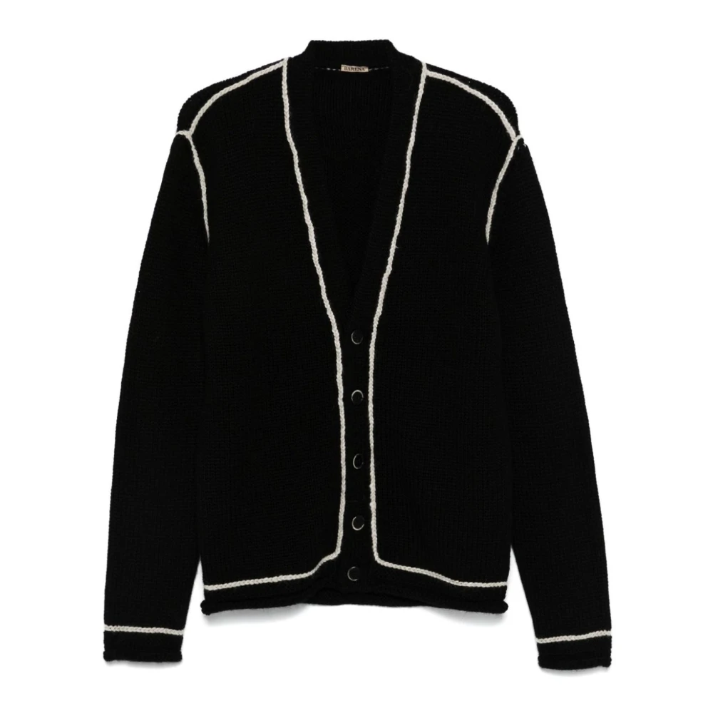 Barena Venezia Zwarte Geribbelde Vest Trui Black Heren