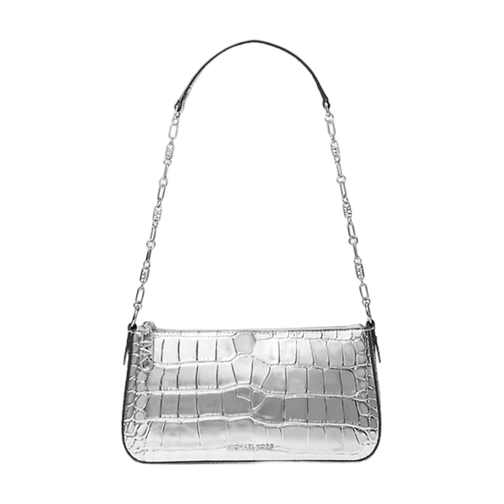 Metallic Crocodile Pouchette Veske