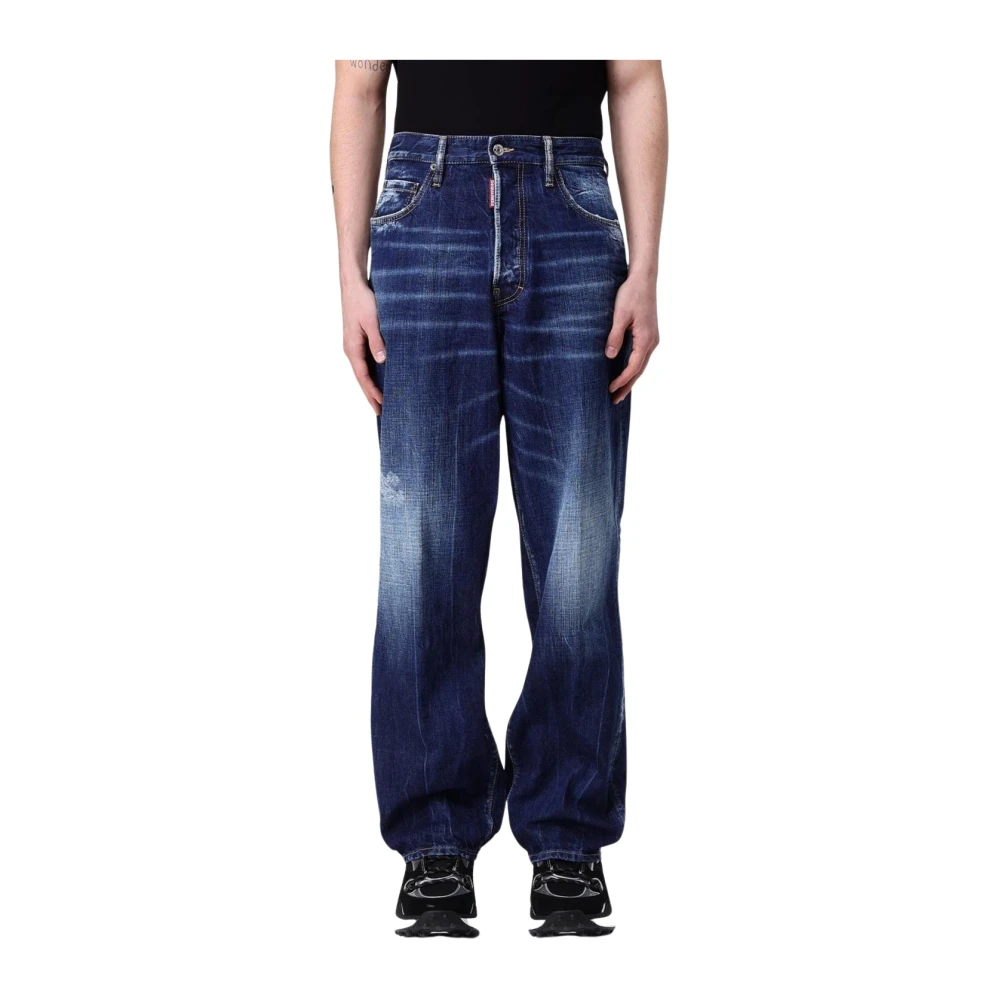 Dsquared2 Men's Blue Distressed Relaxed Fit Jeans