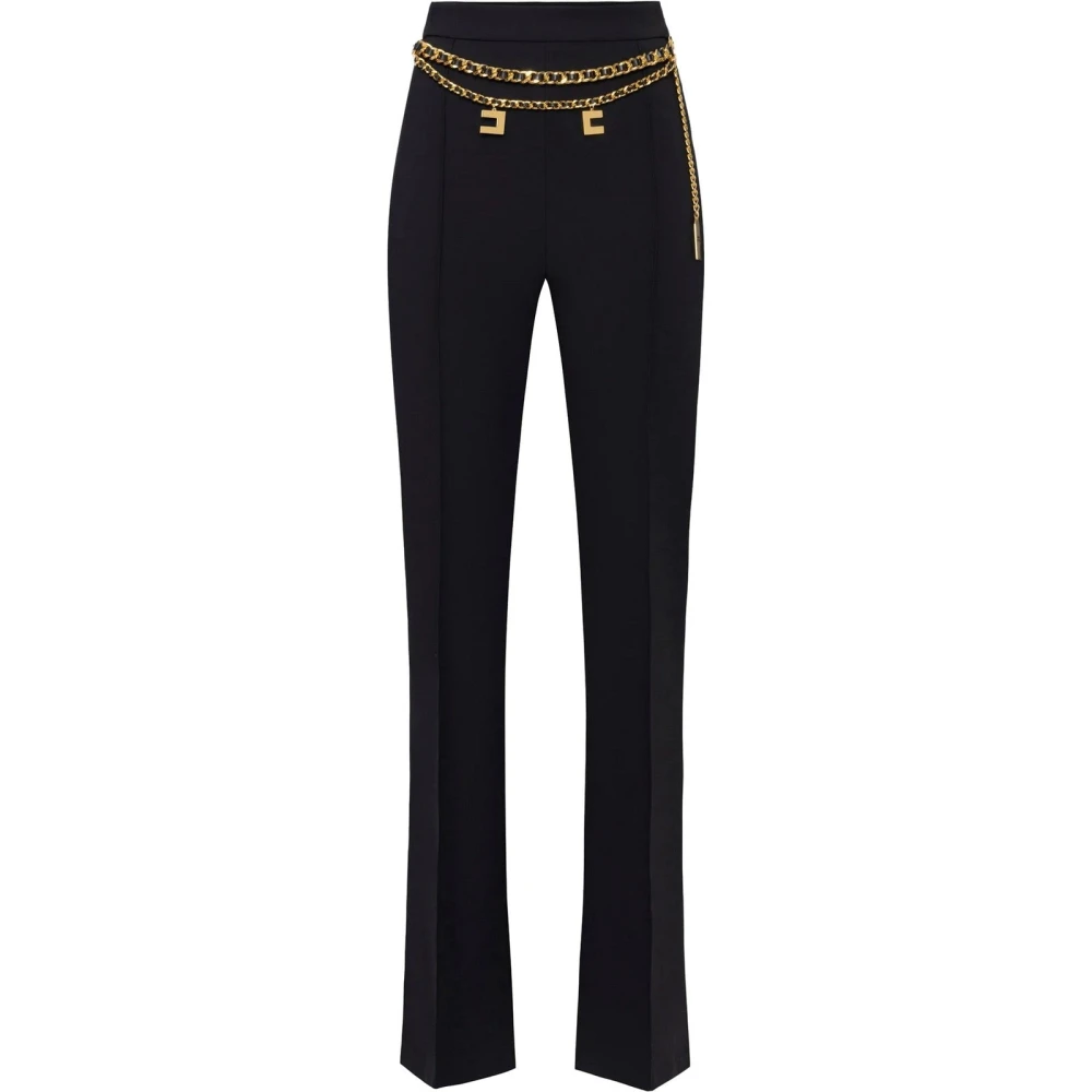 Elisabetta Franchi Elegante Polyester Elastaan Broek Black Dames