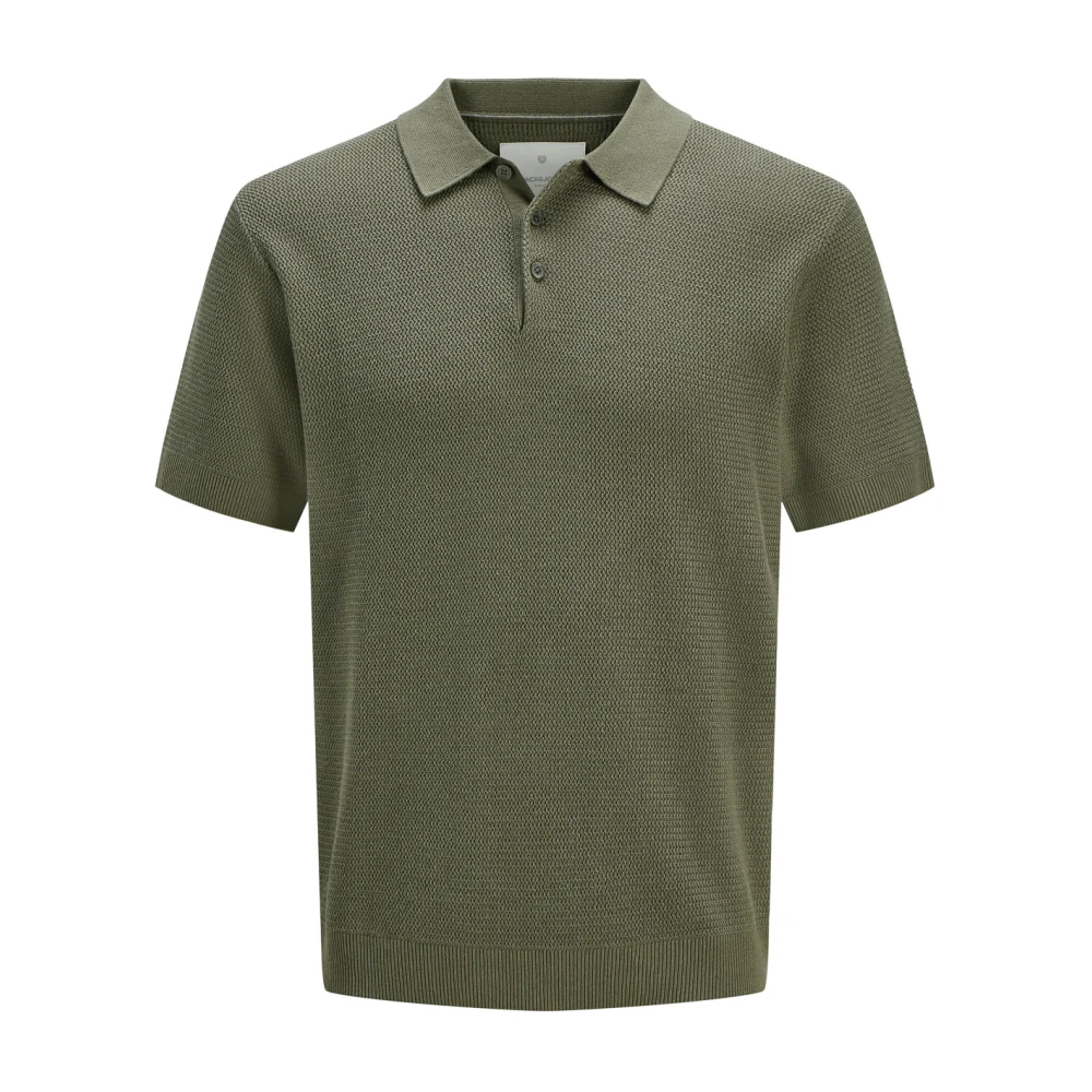 jack & jones Premium Gebreide Polo in Tea Leaf Green Heren