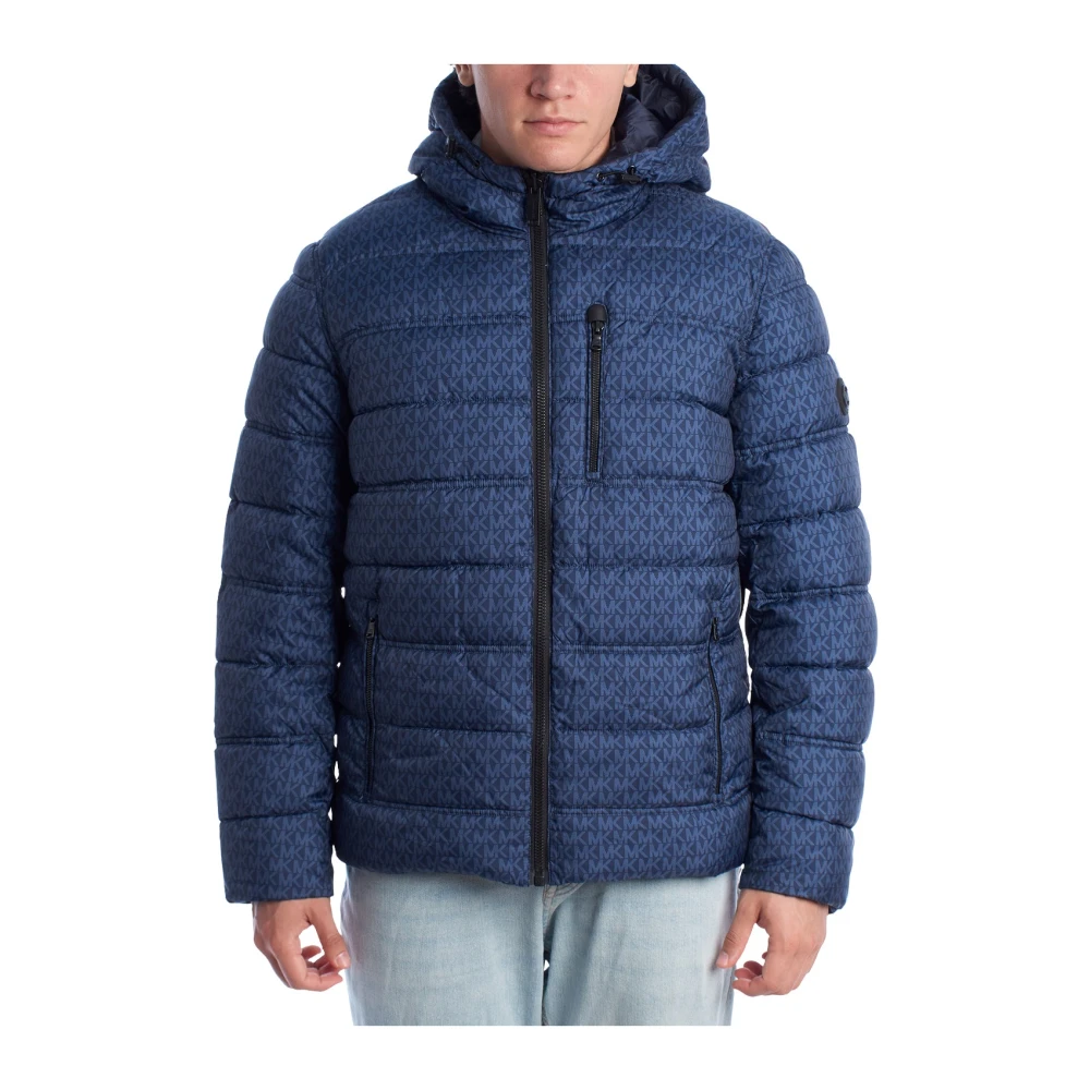 Michael Kors Men's Blue Winter Jackets, 2XL, Signature Logo Reversible Jacket