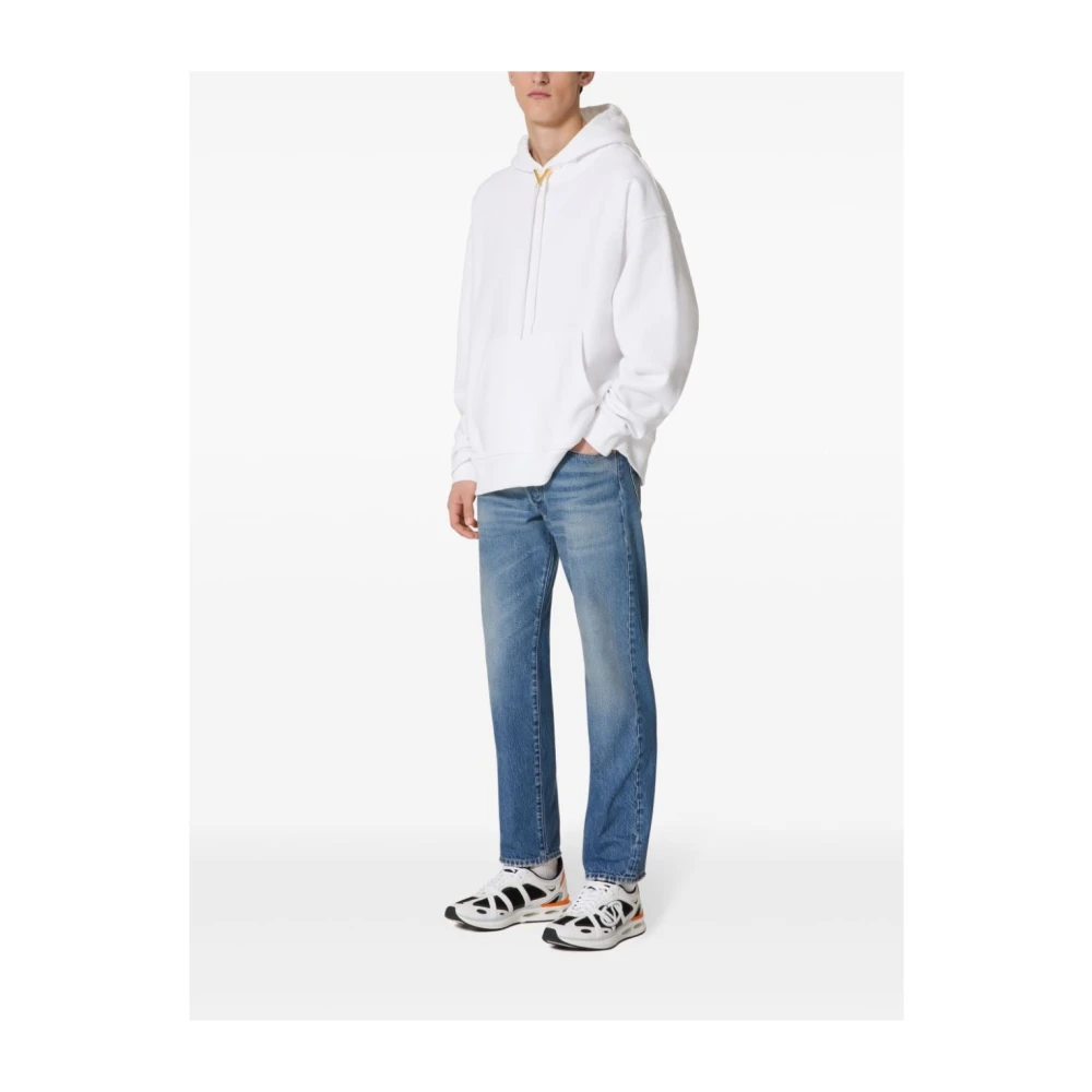 Valentino Garavani Witte Oversized Hoodie met V-Detail White Heren