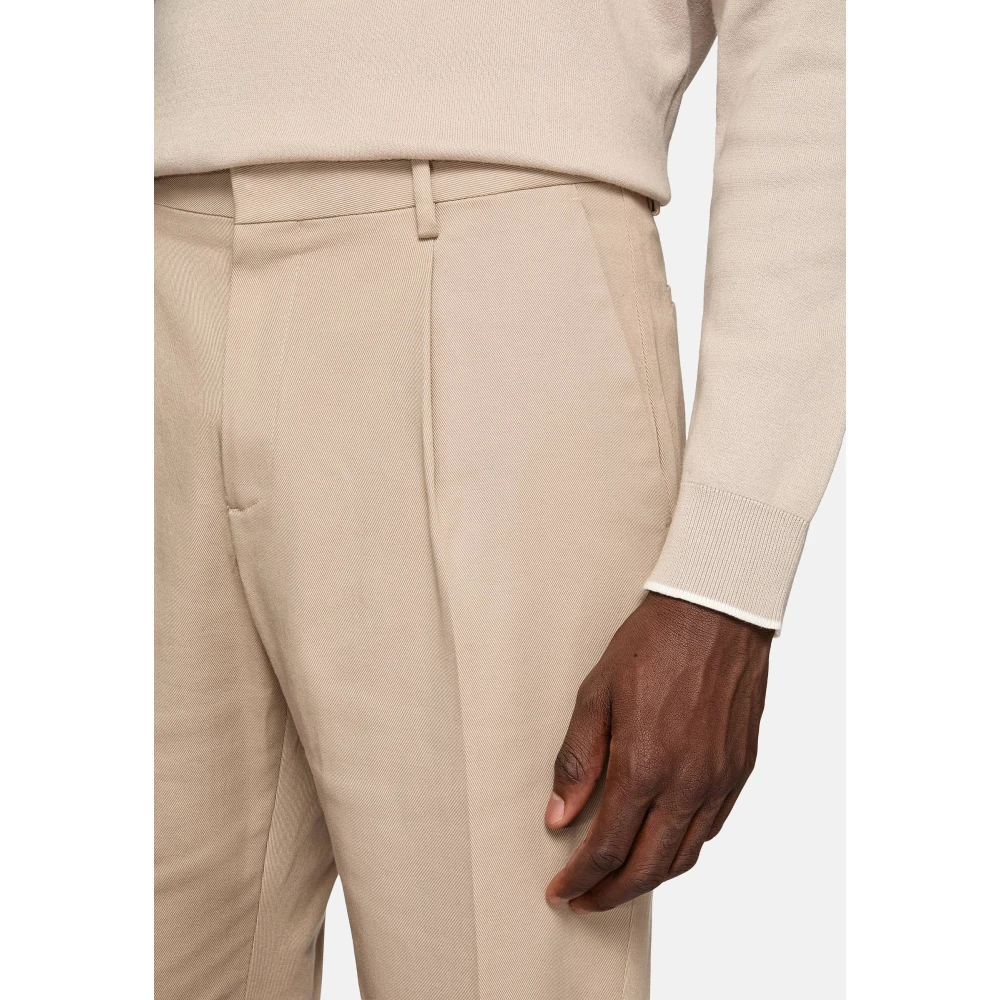 Boggi Milano Stretch Katoenen Gabardine Broek Beige Heren