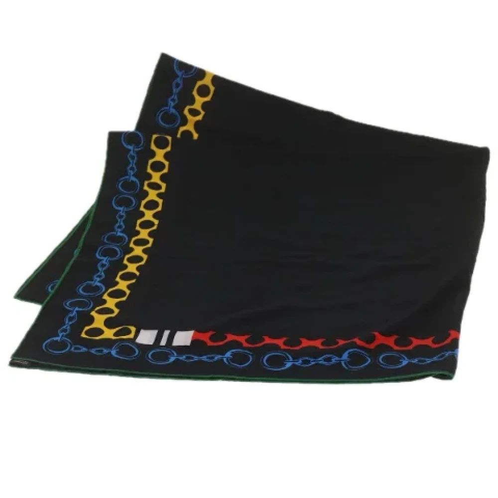 Hermès Vintage Pre-owned Cashmere scarves Black Dames
