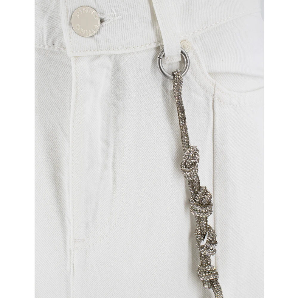 pinko Witte Denim Rok met Ketting White Dames