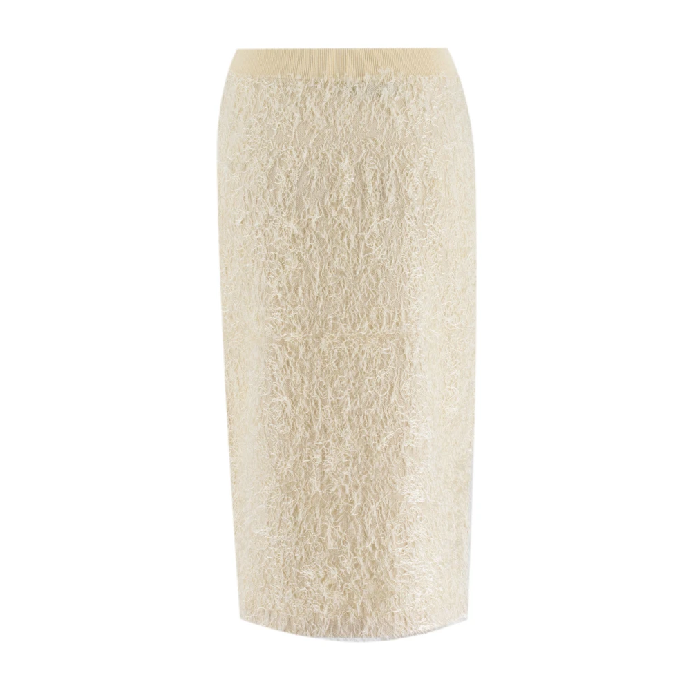 Fabiana Filippi Gerafeld Effect Midi Rok Beige Dames