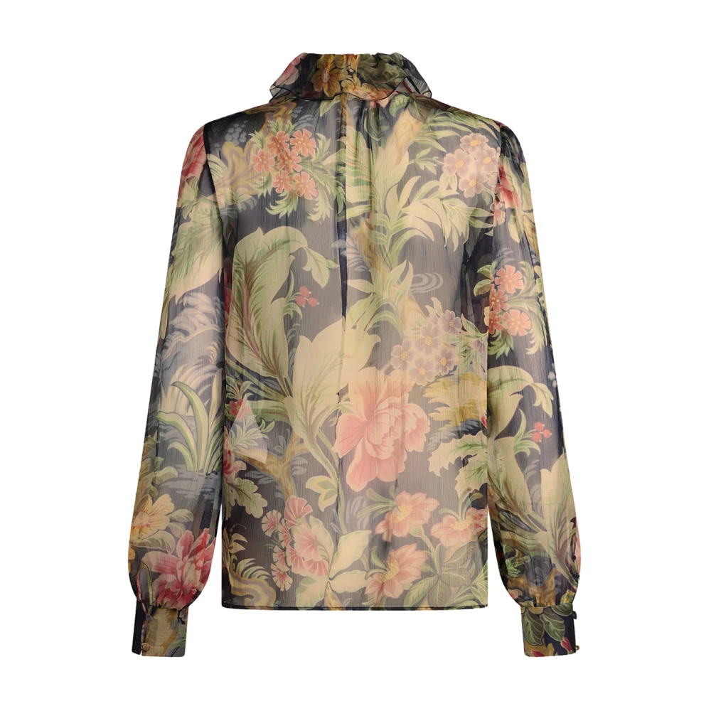 ETRO Bloemenprint Zijden Blouse Multicolor Dames