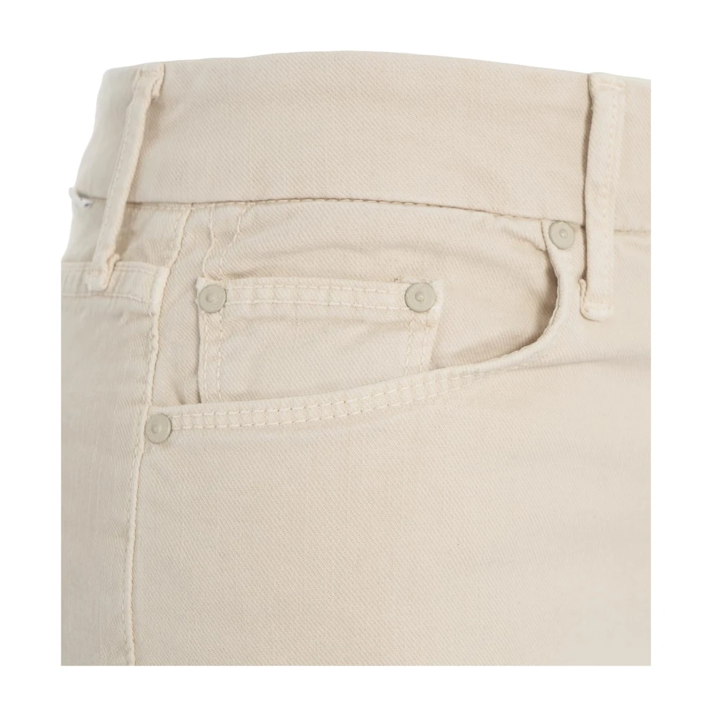Mother Beige Flared Jeans 'The Roller Fray' Beige Dames