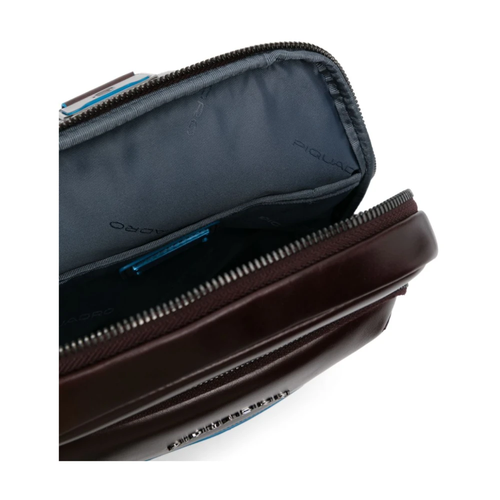 Piquadro Bruine leren rugzak met RFID-bescherming Brown Unisex