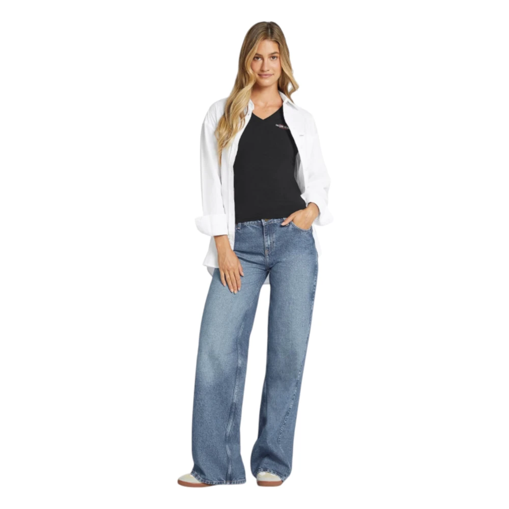 Guess Organische katoenen Slim Fit T-shirt Black Dames