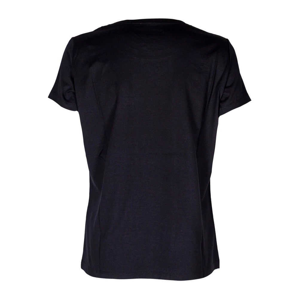 Dondup Dames Geborduurd Logo T-shirt Slim Fit Black Dames