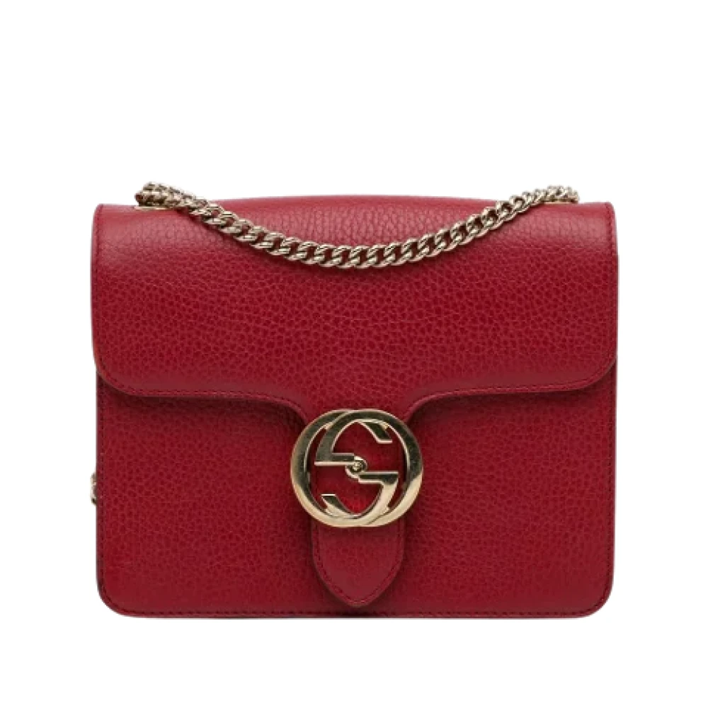 Gucci Vintage Pre-owned Leather crossbody-bags Red Dames
