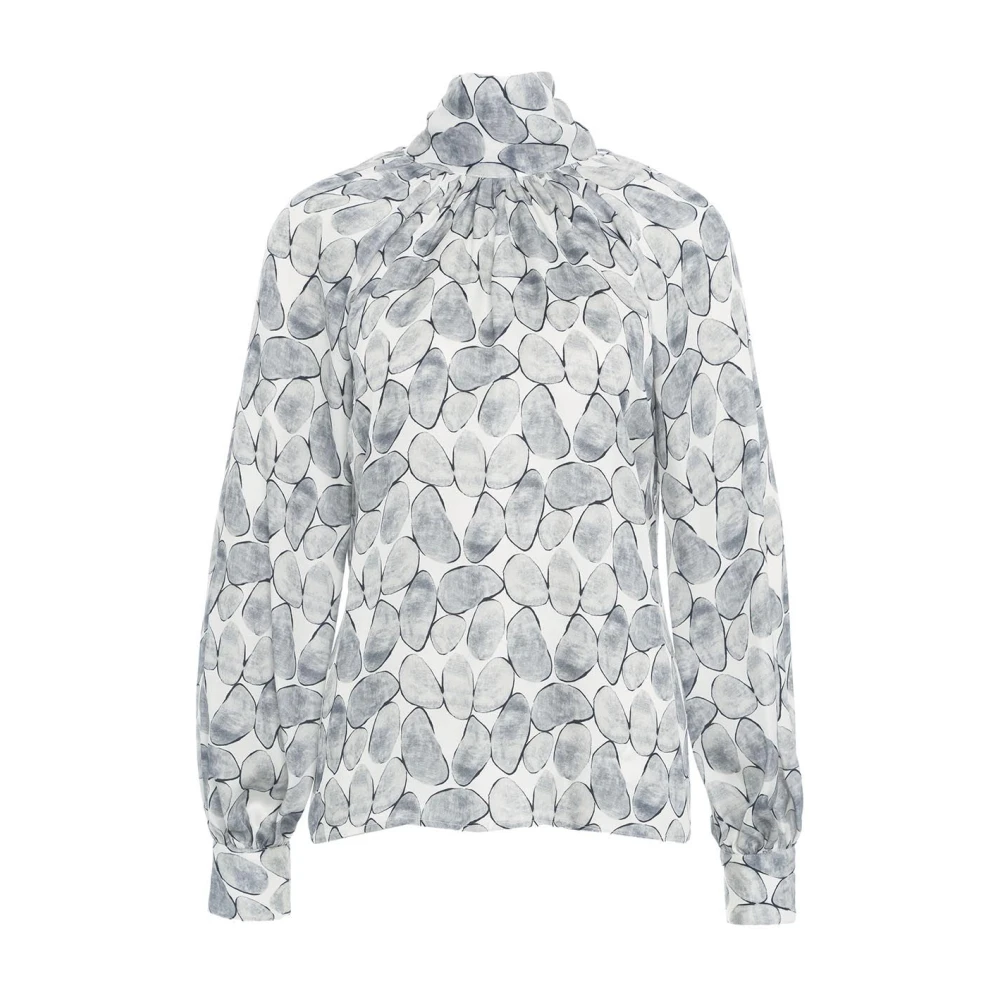 Himon's Grijze Blouse met Print Gray Dames