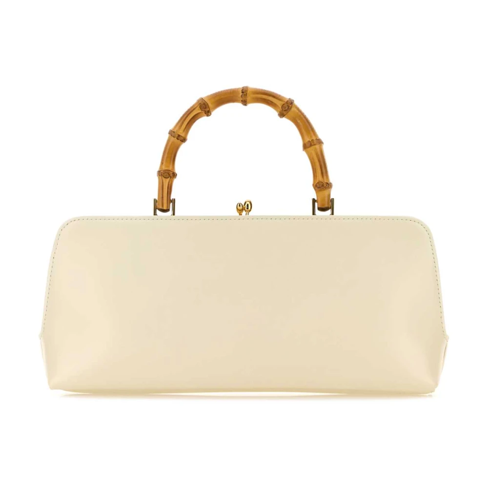 Jil Sander Ivoor Leren Kleine Bamboe Handtas Beige Dames