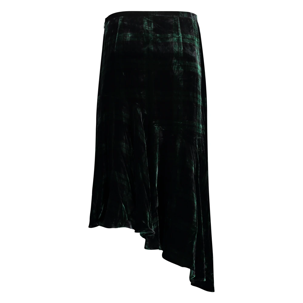 Polo Ralph Lauren Fluwelen Rok met Tartan Motief Green Dames
