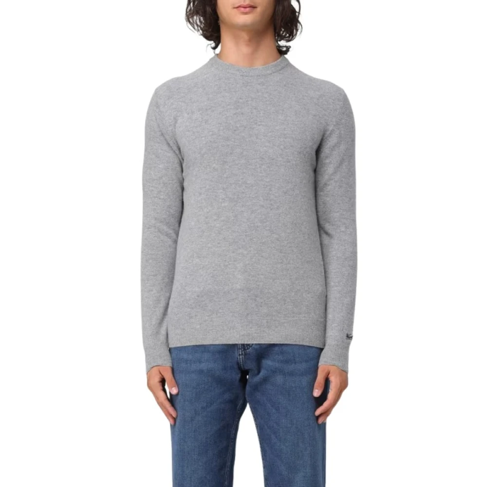 Woolrich Wol Ronde Hals Wol Trui Gray Heren