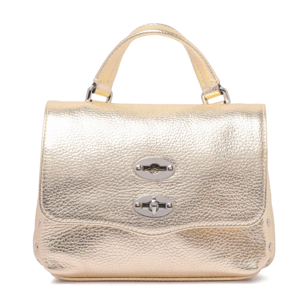 Zanellato Gouden Postina Tas met Zilveren Afwerking Yellow Dames