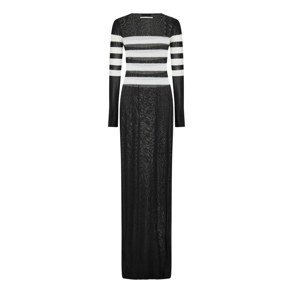 Jean Paul Gaultier Zwarte Gestreepte Crewneck Sweater Black Dames