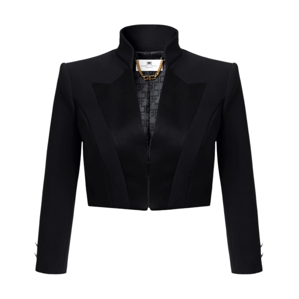Elisabetta Franchi Stijlvolle Jas voor Vrouwen Black Dames