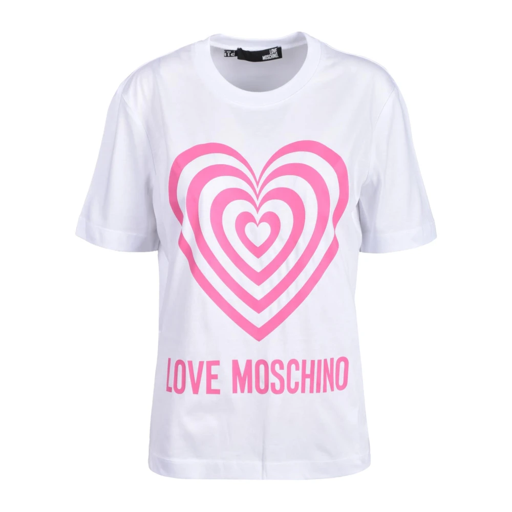 Love Moschino Katoenen T-shirt met Stijlvol Ontwerp White Dames