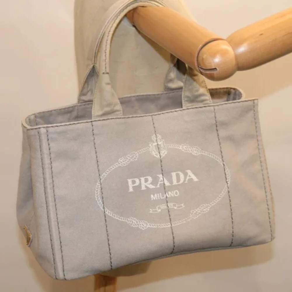 Prada Vintage Pre-owned Canvas prada-bags Gray Dames