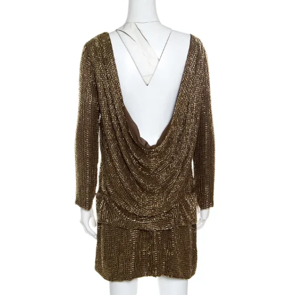 Tom Ford Pre-owned Silk dresses Brown Dames