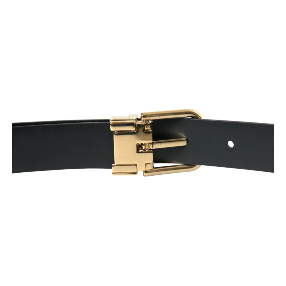 Dolce & Gabbana Elegante blauwe leren riem met metalen gesp Blue Heren
