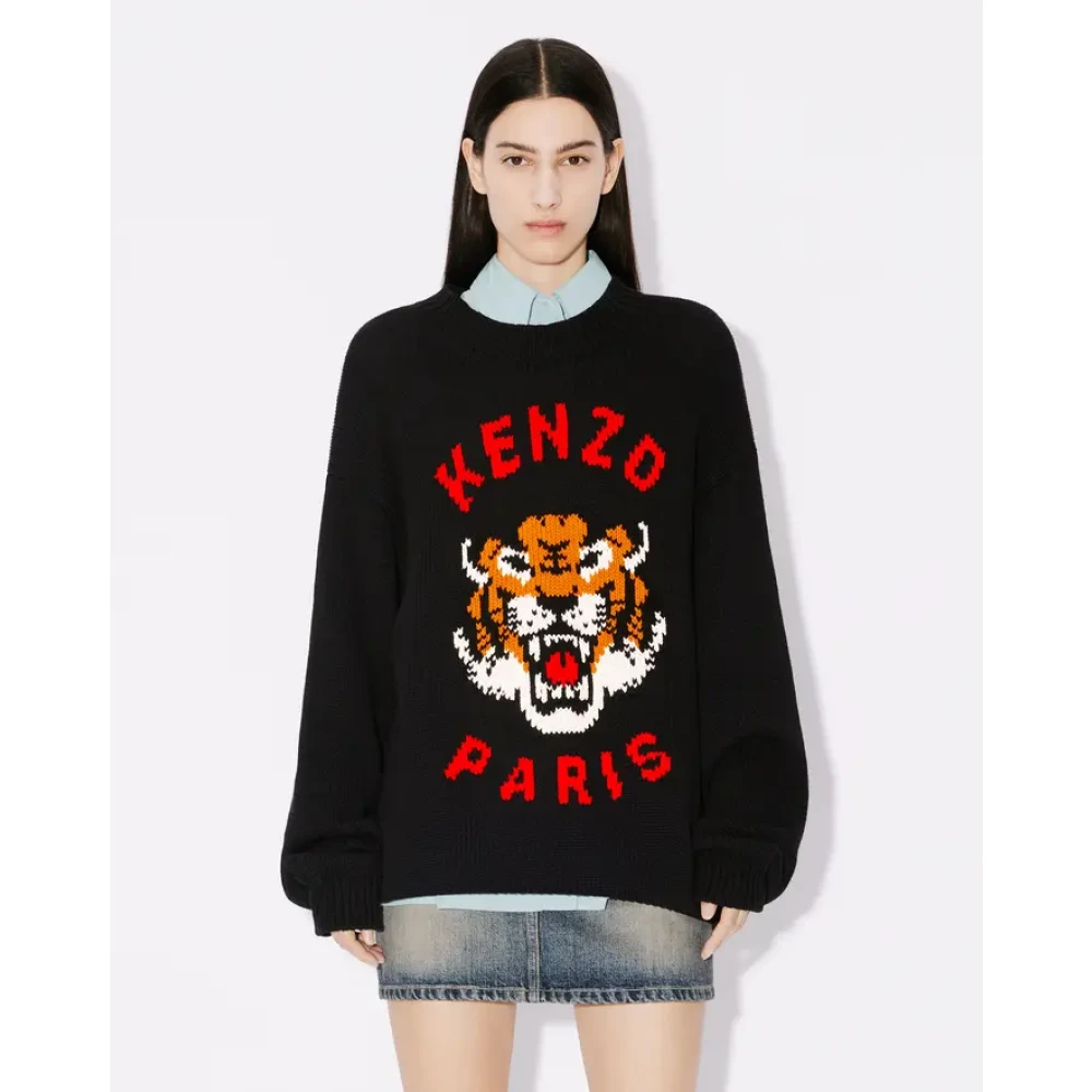 Kenzo Round-neck Knitwear Black Heren