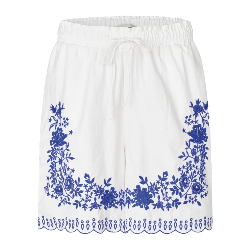Lollys Laundry Women's Blue Lucyll Shorts With Embroidered Details - Casual Shorts - S - Shorts