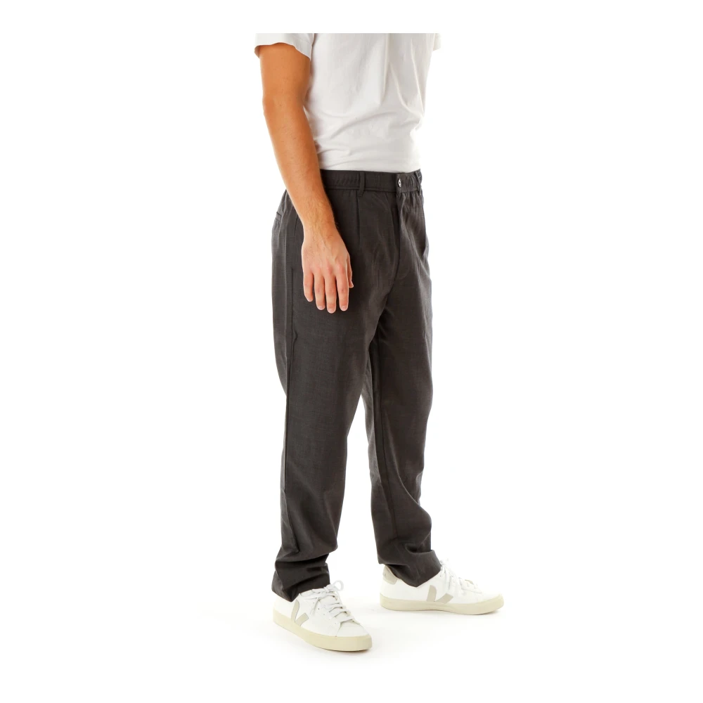 Samsøe Casual Broek met Elastische Tailleband Gray Heren