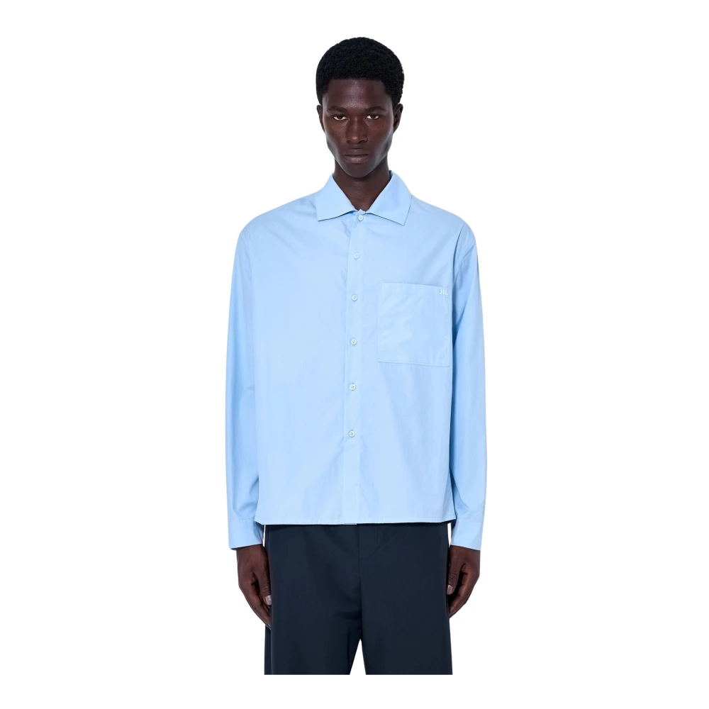 Jil Sander Button-Down Cotton Shirt - Male - Casual Shirts - Blue - L - Shirts