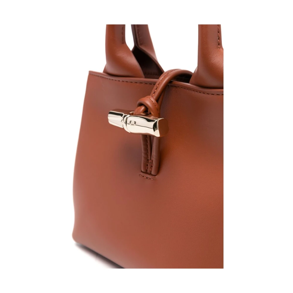 Longchamp Kastanjebruine Toggle Sluiting Handtas Brown Dames