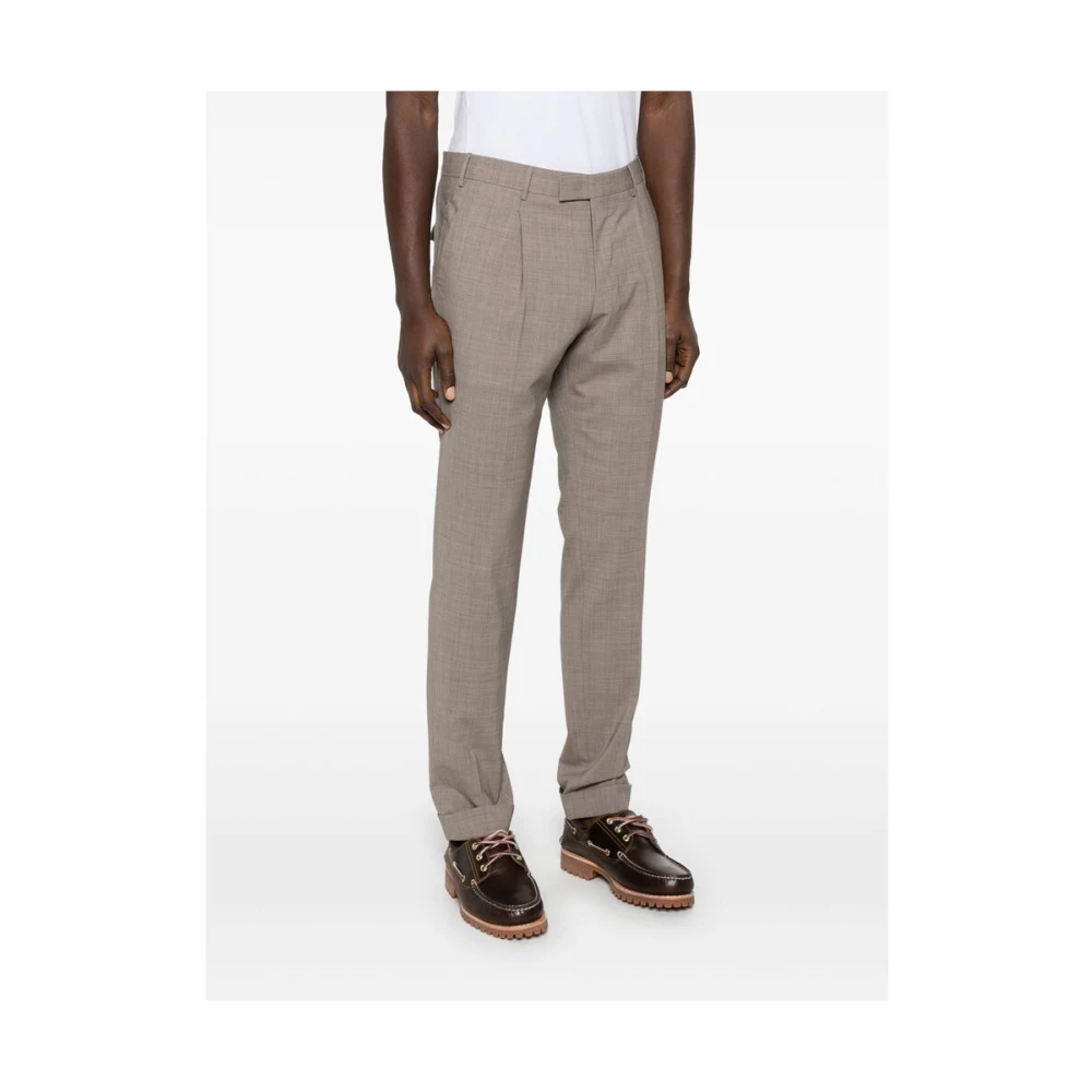 Pt01 Beige Broek met Verborgen Knoop Beige Heren