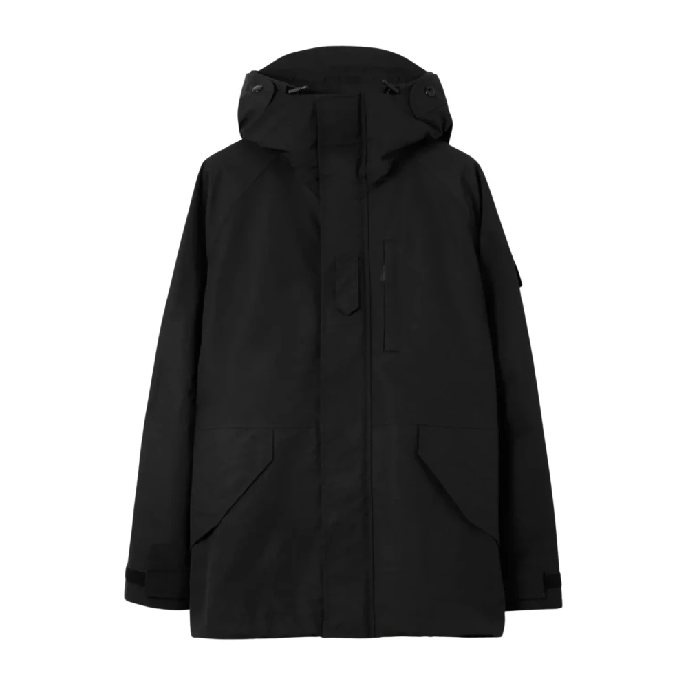 Burberry Zwarte hoodie met logo-applicatie Black Heren