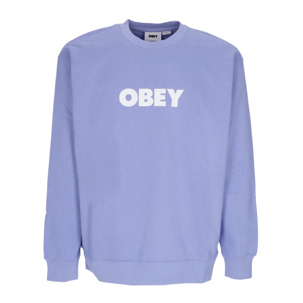 Obey Premium Fleece Crew Neck Sweatshirt Blue Heren