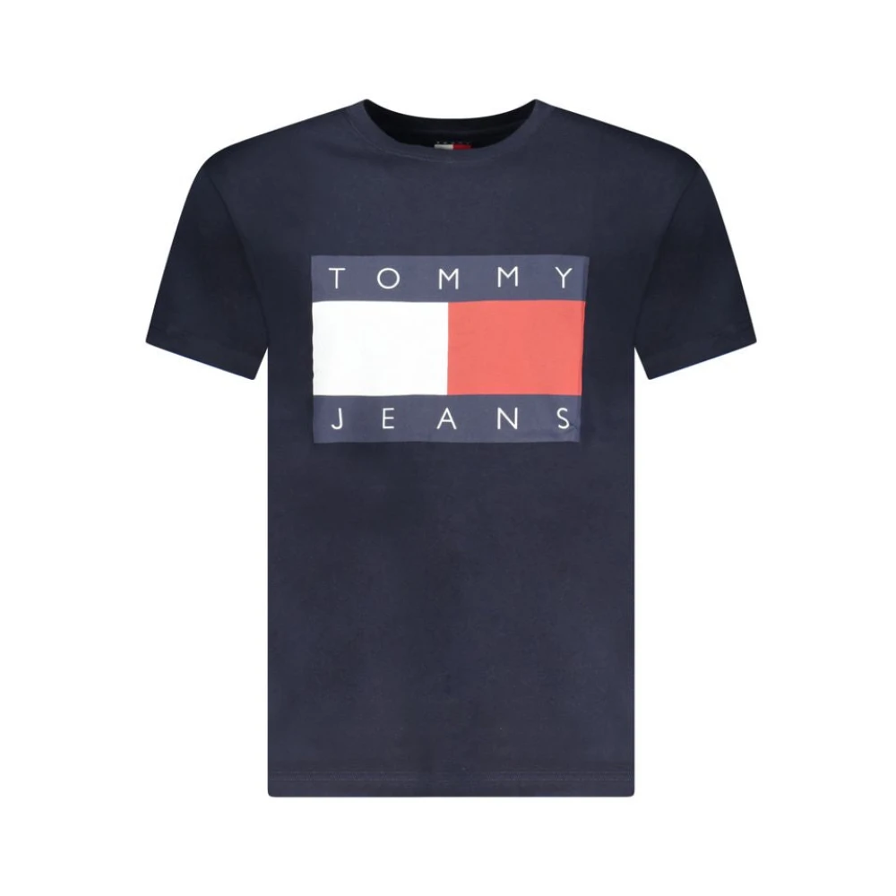 Tommy Hilfiger , T-Shirts, Male, Blue, L, Cotton T-Shirt