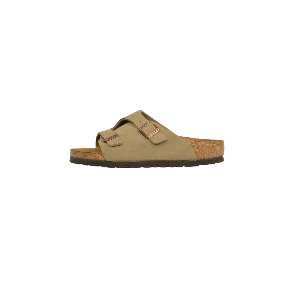 Birkenstock Men's Shoes, Male,, Taupe Suede Leather Sandals Multicolor Size 3 Uk