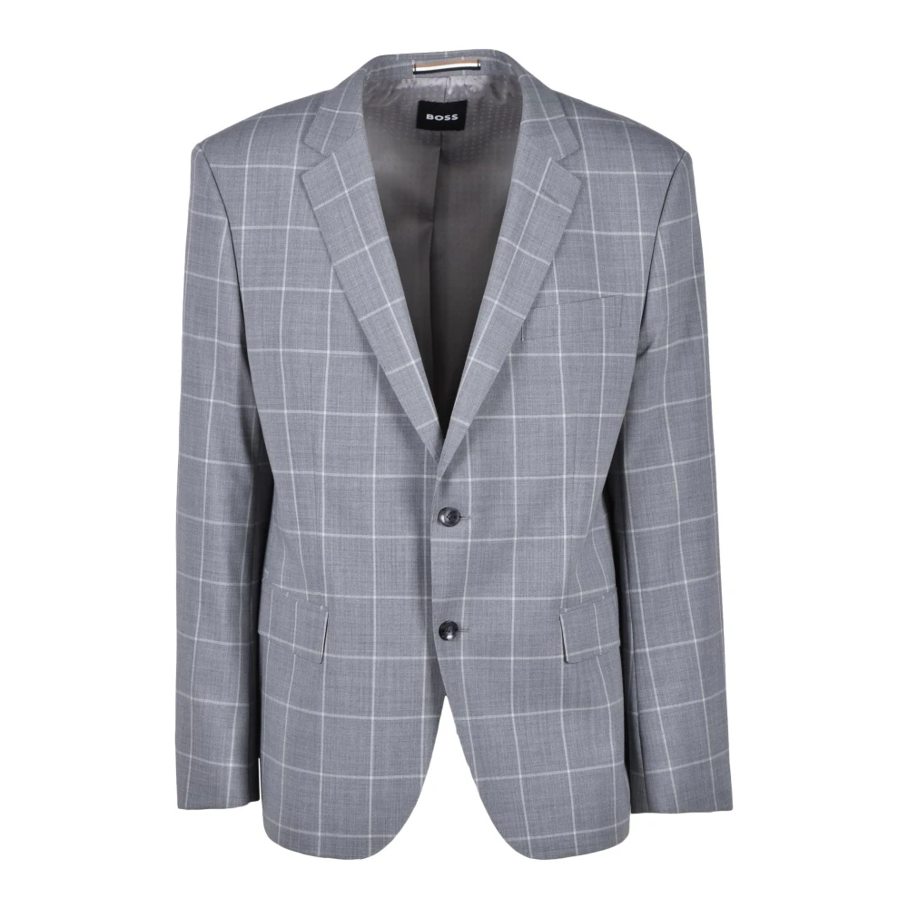 Hugo Boss Elegante Wollen Blazer Gray Heren